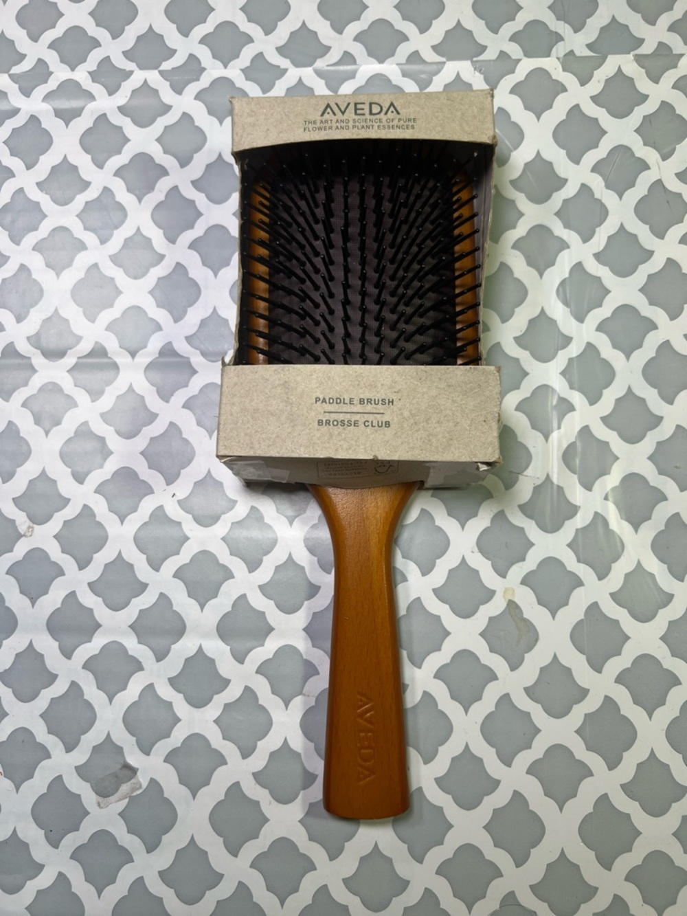 AVEDA Wooden Paddle Brush – Brown Handle, Black Bristles